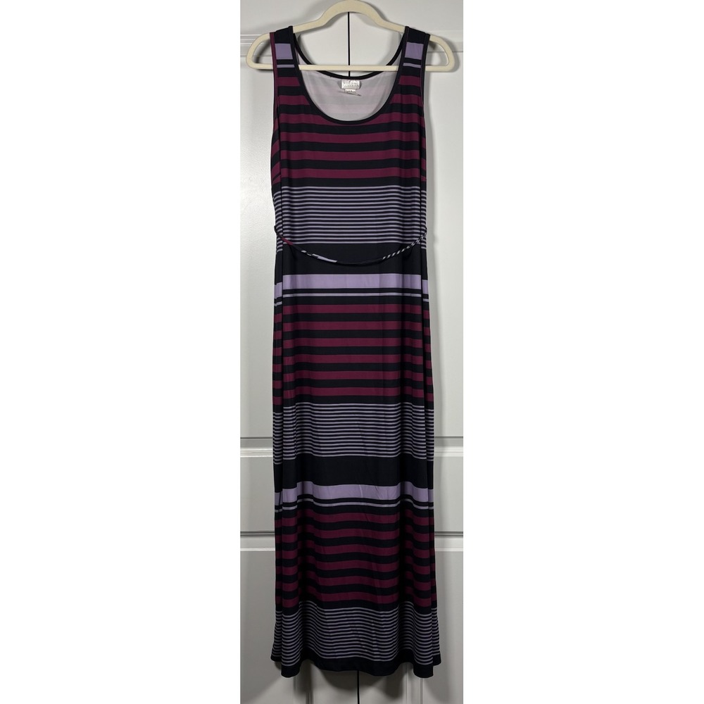 Motherhood Maternity Womens Maxi Dress Multicolor Striped Sleeveless Y2K XL